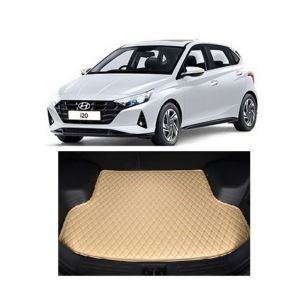 7D Car Trunk/Boot/Dicky PU Leatherette Mat for i20 New - Beige
